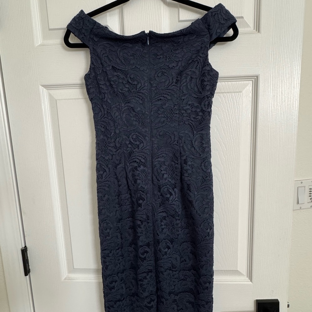 Adrianna Papell Strapless Lace Dress in Dark Blue - Picture 2 of 3